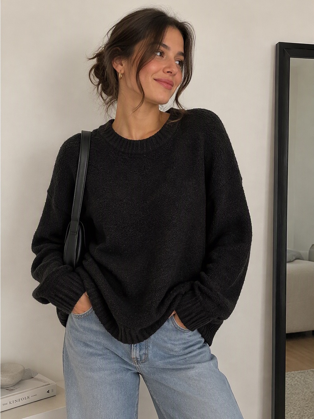 Old navy Women's Black Crewneck Sweater - Classic Cozy Knit